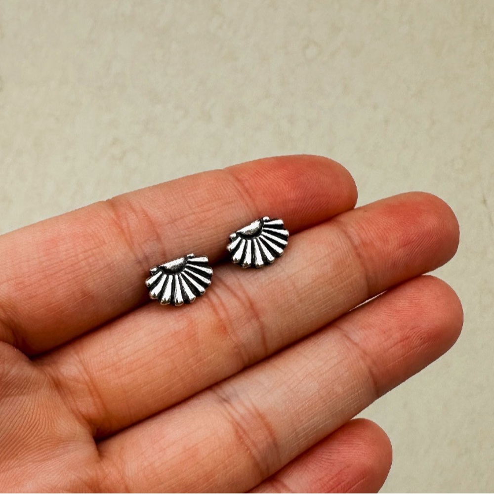 Sterling silver stamped stud earrings
